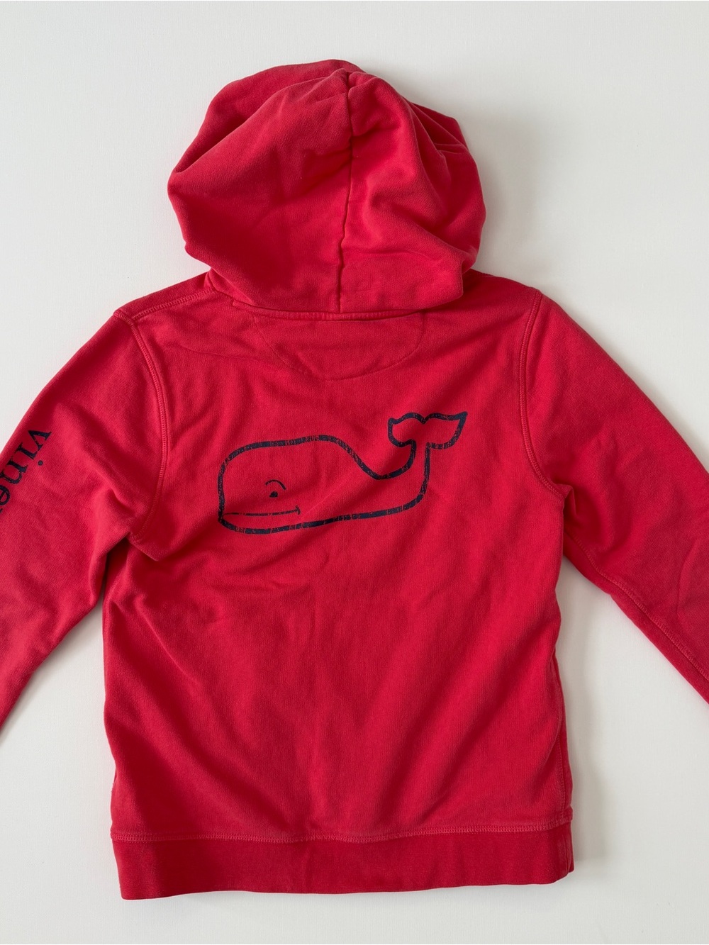 Vineyard Vines Youth Coral Red with Navy Whale Pullover Hoodie